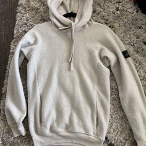 Alo Terrycloth Sweater with two zip side pockets and drawstrings on hood